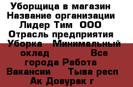 Уборщица в магазин › Название организации ­ Лидер Тим, ООО › Отрасль предприятия ­ Уборка › Минимальный оклад ­ 20 000 - Все города Работа » Вакансии   . Тыва респ.,Ак-Довурак г.